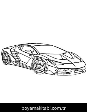 Lamborghini boyama sayfası – sanatsal çalışma, çocuklar için