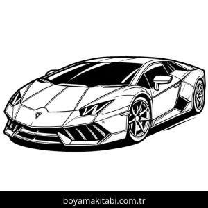 Lamborghini boyama sayfası – keyifli zaman, renkli çizimler