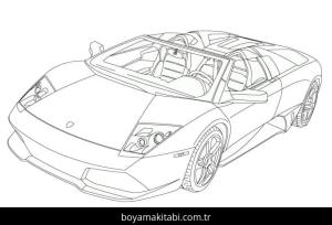 Lamborghini boyama sayfası – keyifli zaman, renkli çizimler