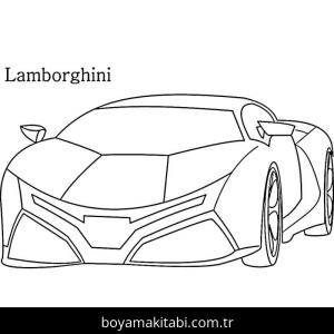 Lamborghini boyama sayfası – kolay boyama, eğitici aktivite