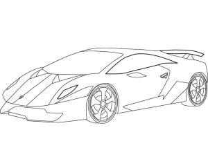 Lamborghini boyama sayfası, coloring page, Lamborghini Sesto Elemento’yu çizin,