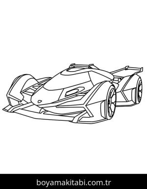 Lamborghini boyama sayfası – renkli çizimler, okul öncesi
