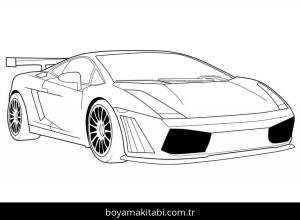 Lamborghini boyama sayfası – sanatsal çalışma, çocuklar için