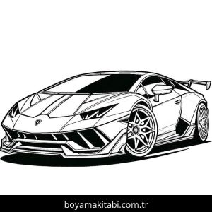 Lamborghini boyama sayfası – boyama etkinliği, çocuk aktivitesi