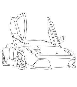 Lamborghini boyama sayfası, coloring page, Açık Kapılı Lamborghini’yi çizin,
