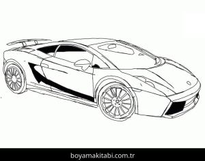 Lamborghini boyama sayfası – kolay boyama, eğitici aktivite