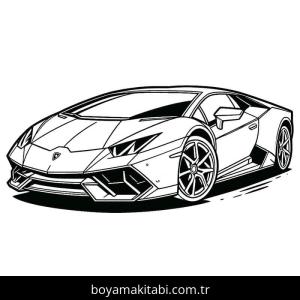 Lamborghini boyama sayfası – eğlenceli etkinlik, el becerilerini geliştirir