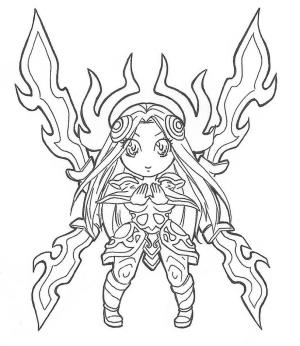 League Of Legends boyama sayfası,  coloring page, Chibi Irelia, 