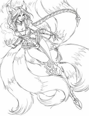 League Of Legends boyama sayfası,  coloring page, Ahri, 