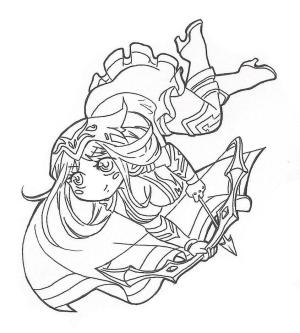 League Of Legends boyama sayfası,  coloring page, Chibi Ashe, 