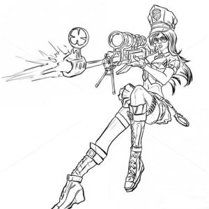 League Of Legends boyama sayfası,  coloring page, Memur Caitlyn, 