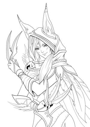 League Of Legends boyama sayfası,  coloring page, Xayah, 