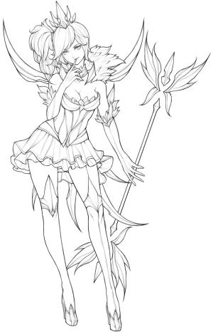 League Of Legends boyama sayfası,  coloring page, Lux Elementalist: Karanlık, 