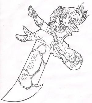 League Of Legends boyama sayfası,  coloring page, Chibi Riven, 