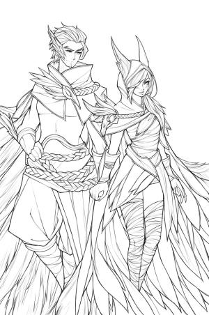 League Of Legends boyama sayfası,  coloring page, Xayah & Rakan, 