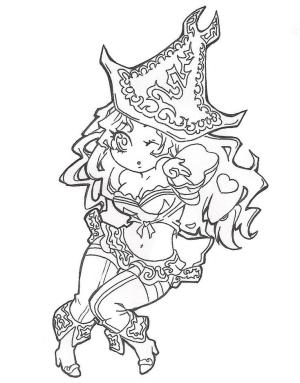 League Of Legends boyama sayfası,  coloring page, Chibi Miss Fortune, 