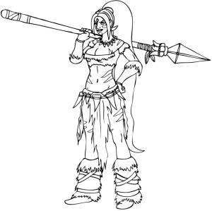 League Of Legends boyama sayfası,  coloring page, Nidalee, 