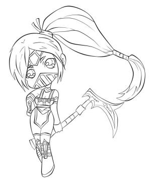 League Of Legends boyama sayfası,  coloring page, Chibi Akali, 