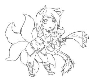 League Of Legends boyama sayfası,  coloring page, Ahri, 