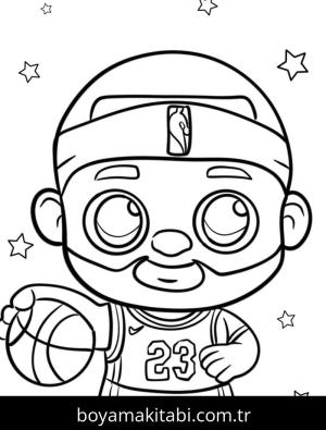 LeBron James boyama sayfası – el becerilerini geliştirir, boyama çalışması