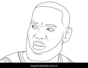 LeBron James boyama sayfası – sanatsal çalışma, çocuklar için