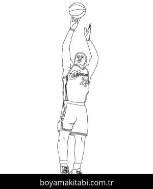 LeBron James boyama sayfası – keyifli zaman, renkli çizimler