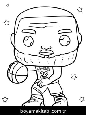 LeBron James boyama sayfası – çocuklar için, çizgi film temalı
