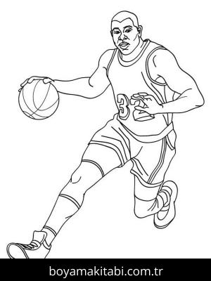 LeBron James boyama sayfası – çizgi film temalı, basit çizim