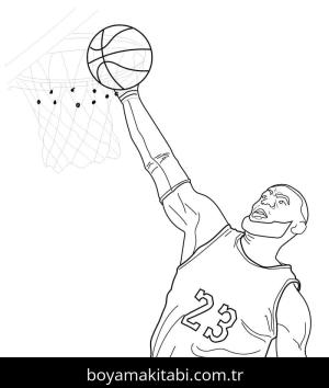 LeBron James boyama sayfası – kolay boyama, eğitici aktivite