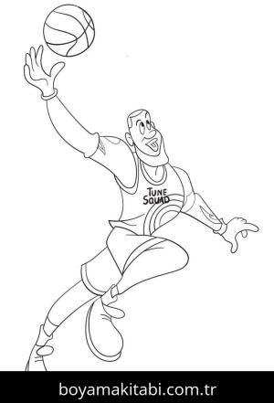 LeBron James boyama sayfası – basit çizim, kolay boyama
