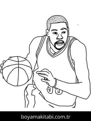 LeBron James boyama sayfası – renkli çizimler, okul öncesi