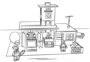 Lego City boyama sayfası,  coloring page, Lego Şehri İtfaiye İstasyonu, 