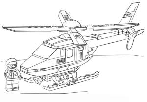 Lego City boyama sayfası,  coloring page, Lego Şehri Polis Helikopteri, 