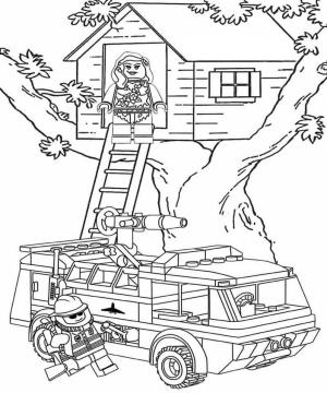 Lego City boyama sayfası,  coloring page, Ağaç Ev Lego Şehri, 