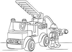 Lego City boyama sayfası,  coloring page, Lego Şehir İtfaiye Aracı, 