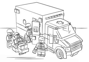 Lego City boyama sayfası,  coloring page, Lego Şehir Ambulansı, 