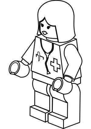 Lego City boyama sayfası,  coloring page, Lego Hemşiresi, 