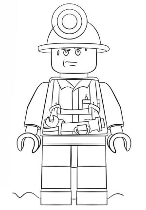 Lego City boyama sayfası,  coloring page, Lego Şehir Madenci, 