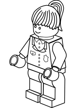 Lego City boyama sayfası,  coloring page, Lego Polis Kadın, 