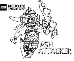 Lego Nexo Knights boyama sayfası,  coloring page, Lego Nexo Knights’tan Ash Attacker, 