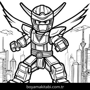 Lego Ninjago boyama sayfası,  coloring page, yuvarlak hatlı, tatlı, masalsı