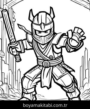 Lego Ninjago boyama sayfası,  coloring page, modern, kreatif, minimal