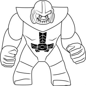 Lego boyama sayfası,  coloring page, Lego Thanos Gülümsüyor, 