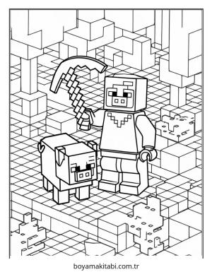 Lego boyama sayfası – çocuk aktivitesi, PDF indir