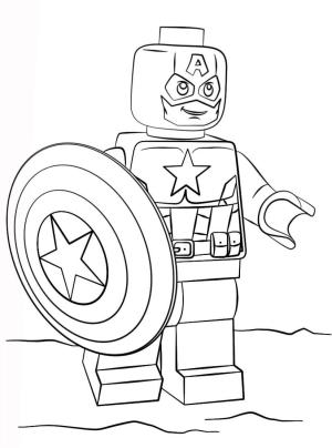 Lego boyama sayfası,  coloring page, Lego Yenilmezler Kaptan Amerika, 