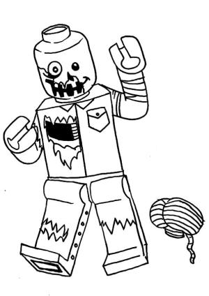 Lego boyama sayfası,  coloring page, Lego Zombi, 