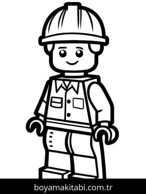 Lego boyama sayfası – çocuk aktivitesi, PDF indir