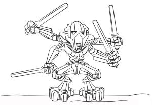 Lego boyama sayfası,  coloring page, Lego General Grievous Yıldız Savaşları, 