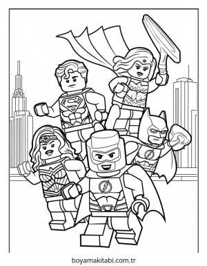 Lego boyama sayfası – basit çizim, kolay boyama