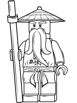 Lego boyama sayfası,  coloring page, Ninjago Sensei Wu, 